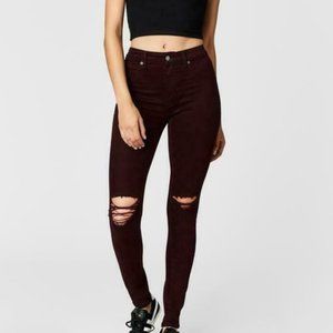 CARMAR Knee Slash Jeans Burgundy From LF